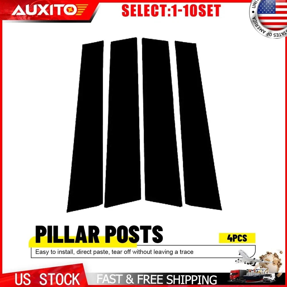 Set of 4 Gloss Black Pillar Post Cover Trim Kit for Porsche Panamera (2017–2021)