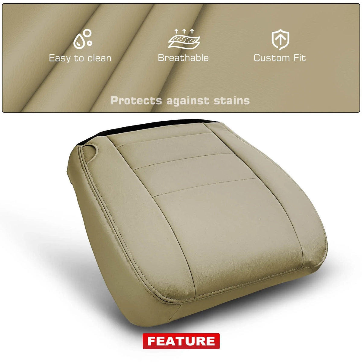 Front Left Tan Seat Bottom Cover for Ford Excursion 2002 to 2004