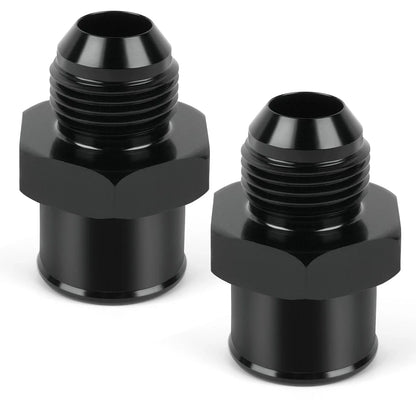 10AN Valve Cover Adapter Fittings - 2X Aluminum for Push-In Grommet Black