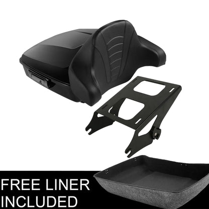 Chopped Trunk Rack with Backrest Pad for Harley Road Glide Electra 2014-2023