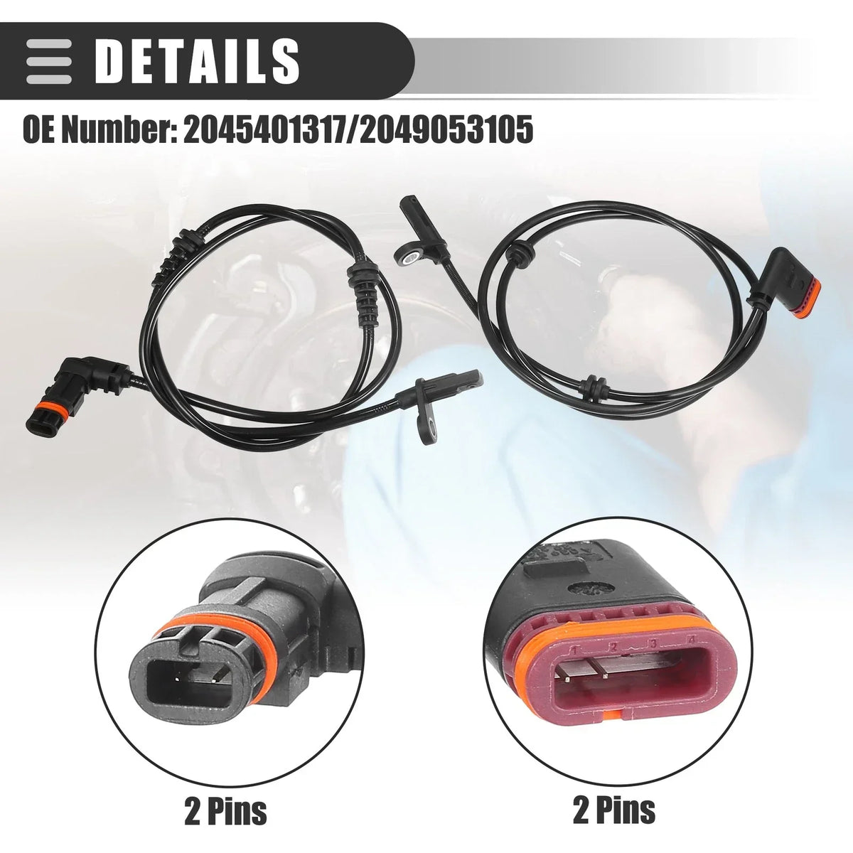 ABS Sensor Set - 4 Sensors for GLK250 Mercedes-Benz (2010-2015)