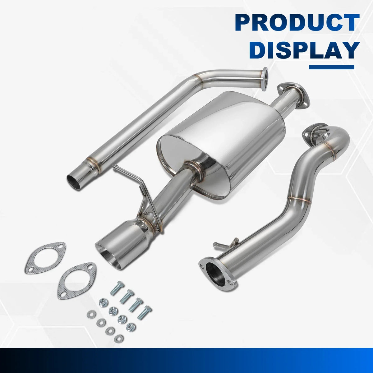 3.5" Round Tip Oval Muffler Catback Exhaust for 2006–2010 VW Beetle