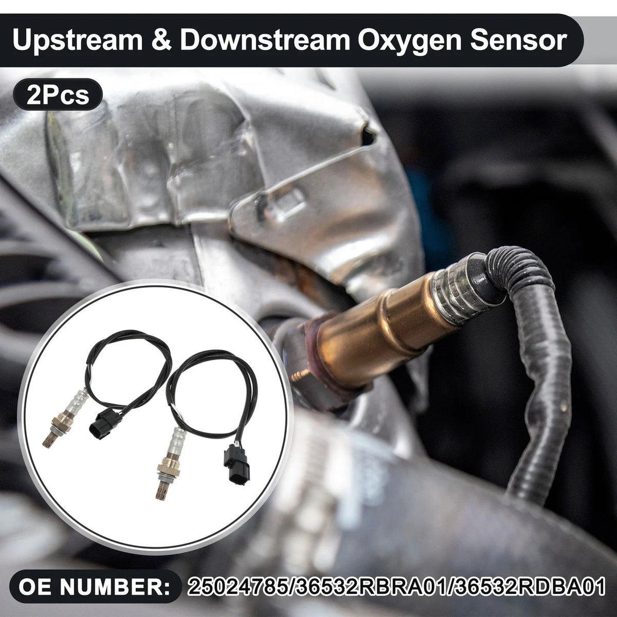2X Downstream Oxygen Sensor for Honda Accord V6 3.5L (No. 25024785)