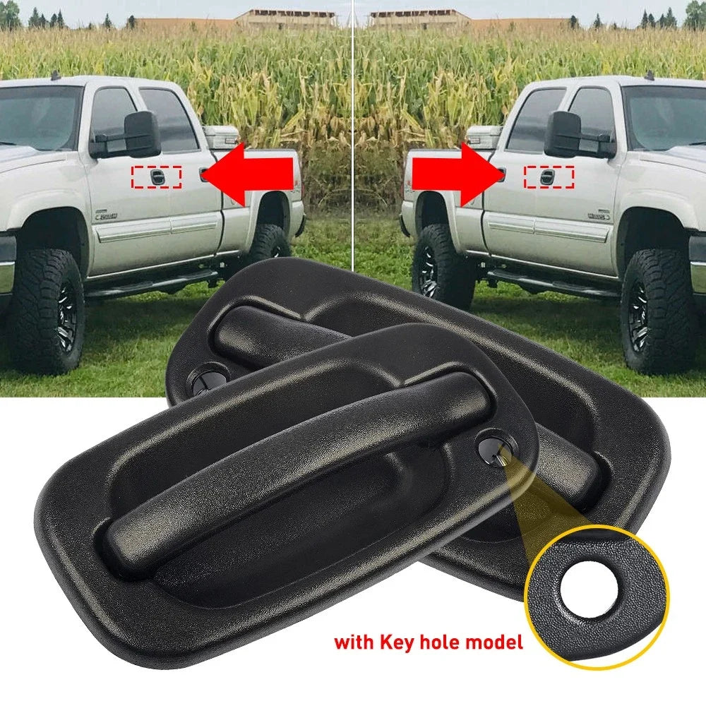 Door Handle Set for Chevy Silverado 1500 (1999–2006) Black Front Outer EXV