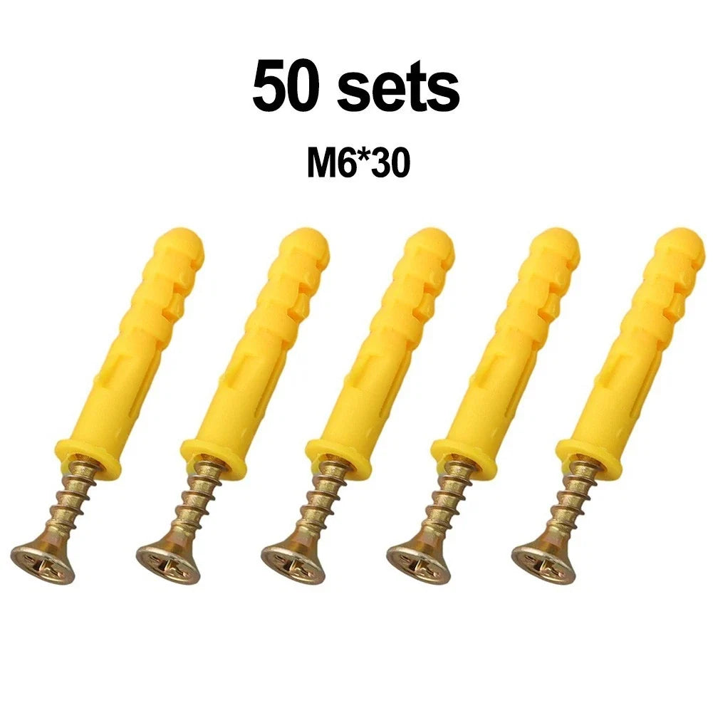 50Pcs Stainless Steel Expansion Screws and Wall Anchors for Drywall