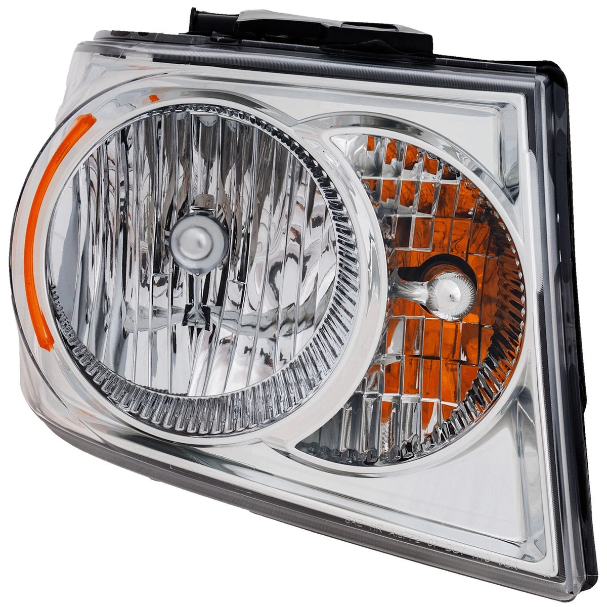 Headlight for Dodge Durango (2007–2009) Right Chrome Housing, Bulb Included