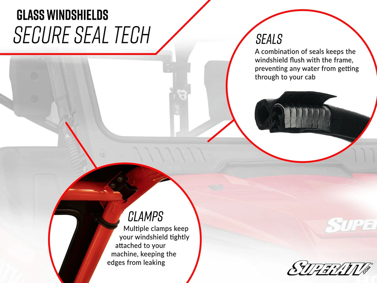 Full Glass Windshield for 4 Seat Polaris General XP 1000 (2016–2023)