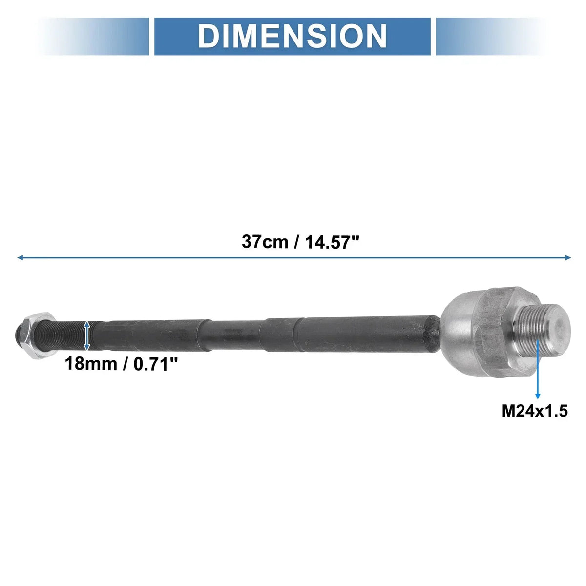 Set of 2 Front Inner Tie Rod End Links for 2002-2005 Dodge Ram 1500