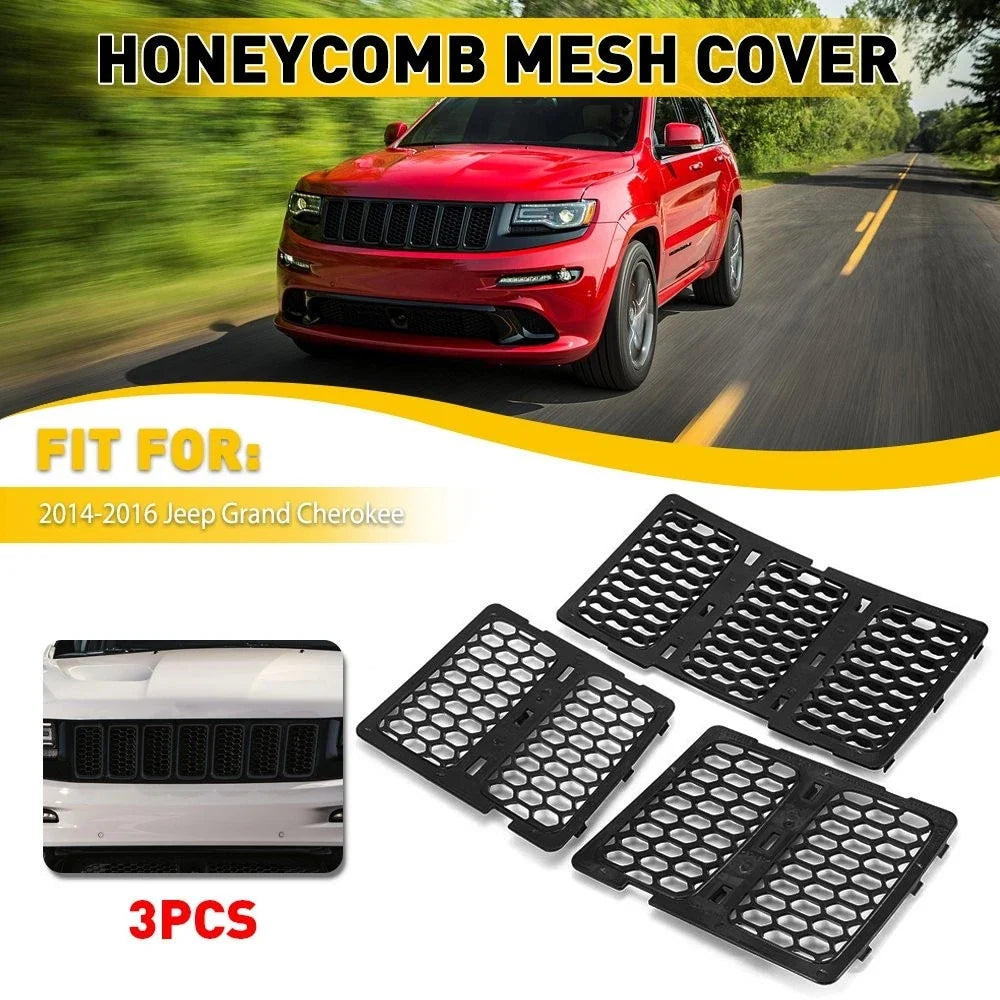 3PCS Honeycomb Mesh Inserts for Front Grill - Jeep Grand Cherokee 2014-2016