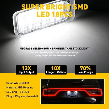 2-Pack LED License Plate Lights for Ford Transit C-MAX Edge 2013-2019