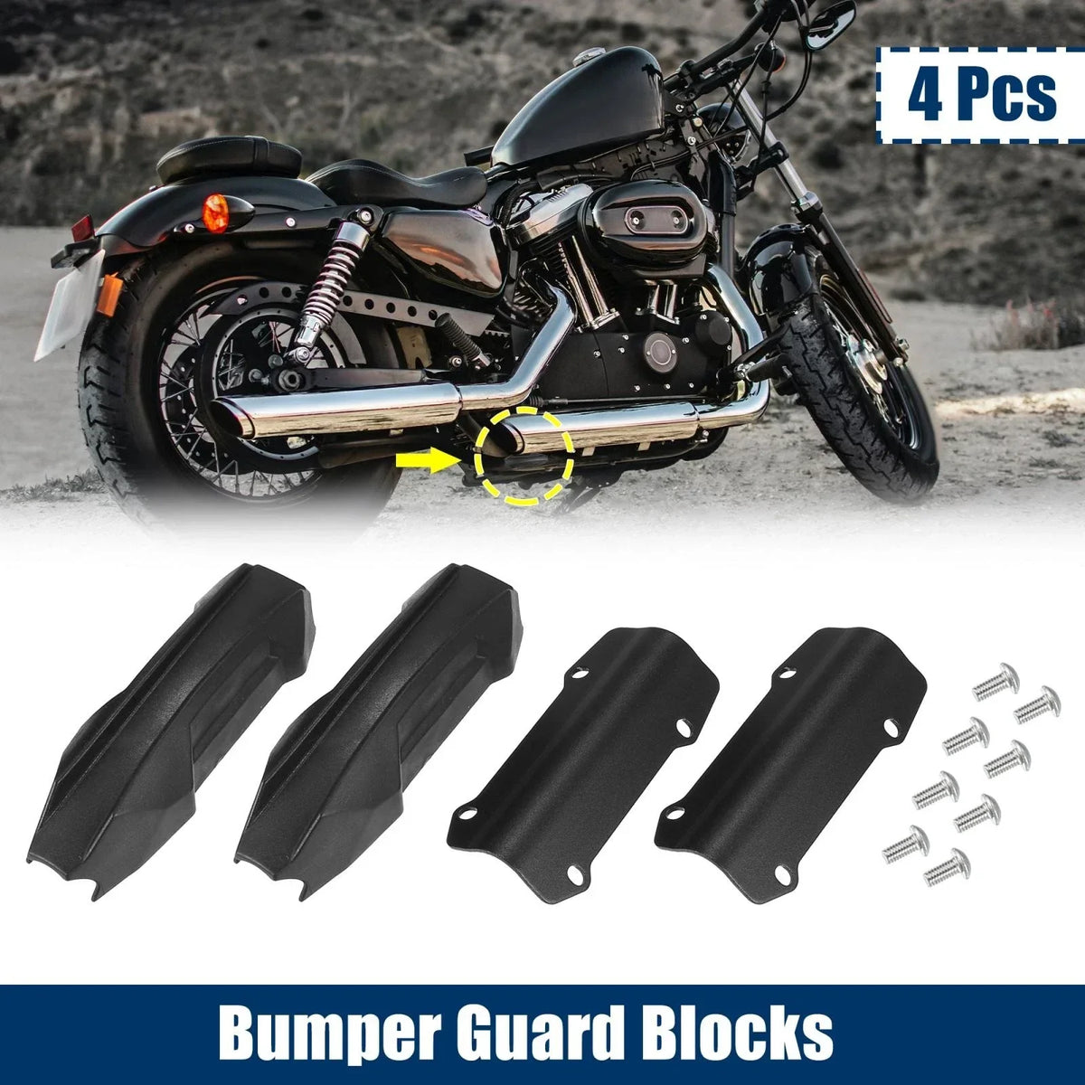 4 Motorcycle Bumper Blocks for BMW R1250GS Adventure & F800GS