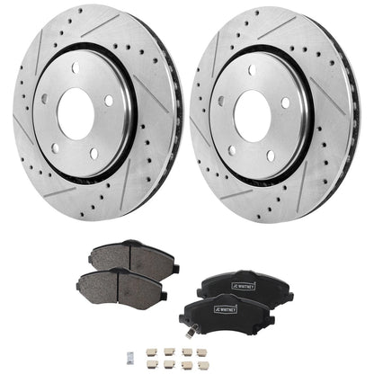 Front Brake Disc Rotors and Pads Kit for VW Dodge Grand Caravan (2008–2020)
