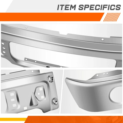 Chrome Front Bumper Bar for Ford F150 (2009-2014) with Fog Light Opening