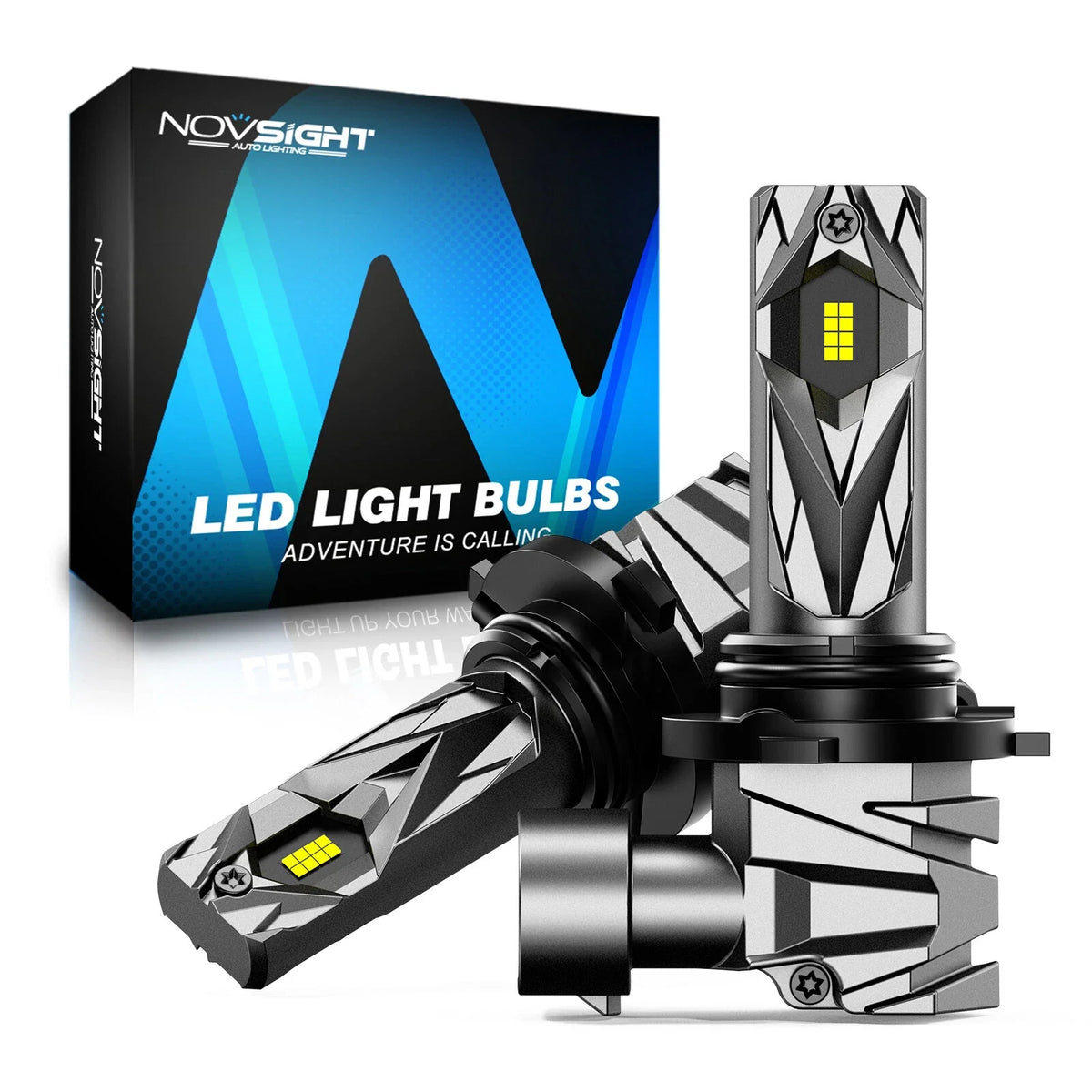 2pc 9006 LED Headlight Bulb for NOVSIGHT (6500K, 16000LM, 60W)