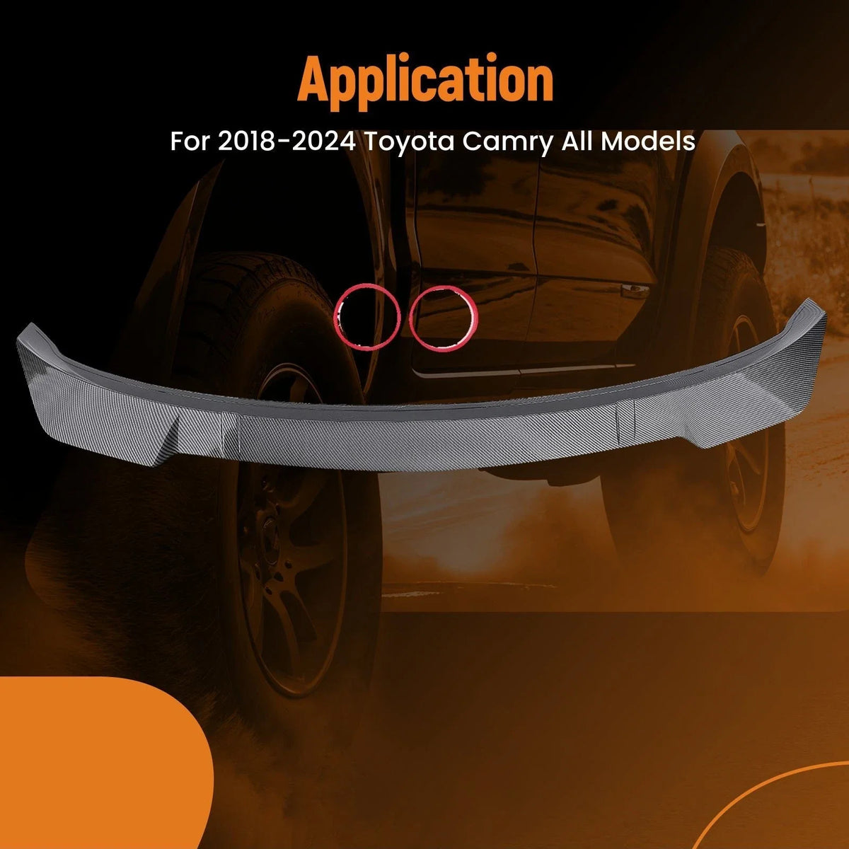 Trunk Spoiler Wing Lip for Toyota Camry (2018–2024) ABS Plastic Carbon Look