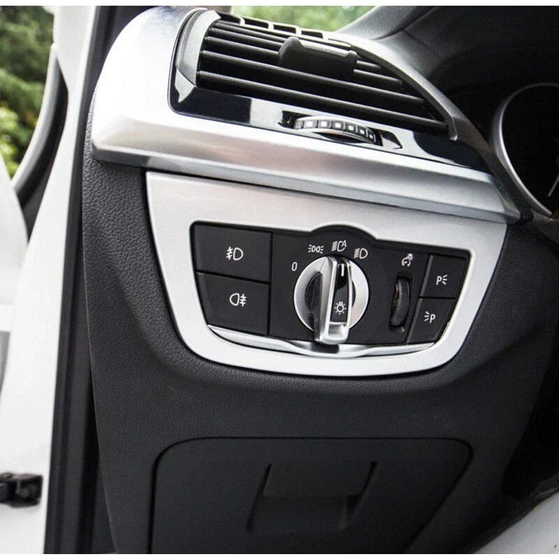 Headlight Switch Frame Bezel Cover Trim - Chrome for BMW X3 (2018-2023)