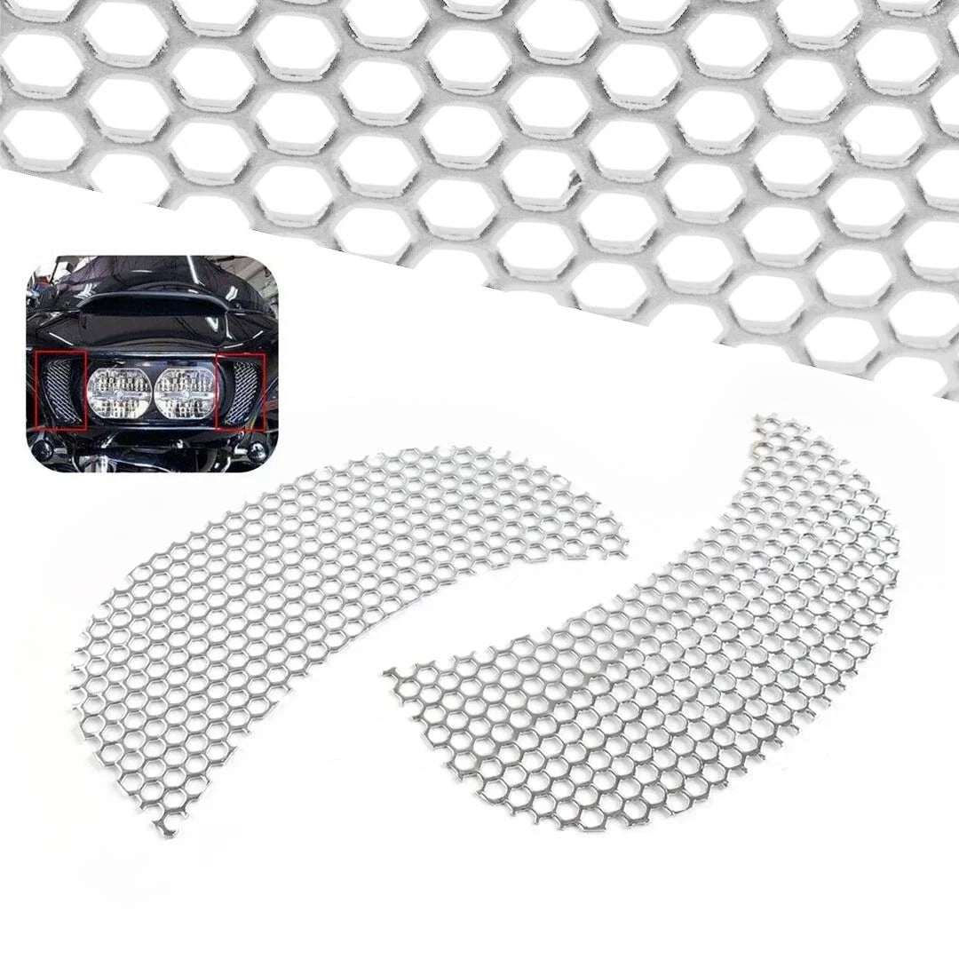 Chrome Fairing Mesh Grill Side Vent Screen for Harley Road Glide FLTR (2015–2023)