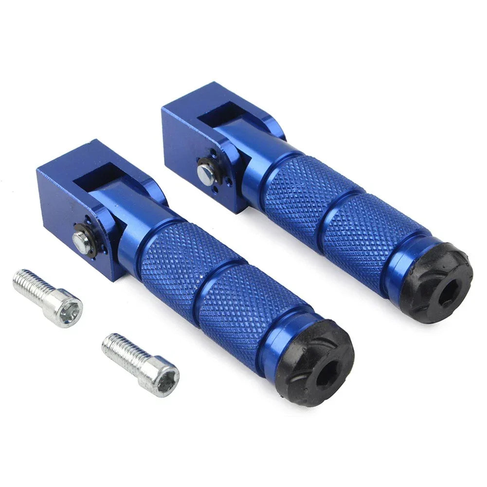Folding Footpegs 8mm Blue for Electric Motor Bicycle and ATV