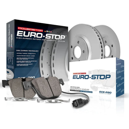 Brake Disc and Pad Kit Set of 2 for BMW 525i 528 (2000-2006) by Powerstop