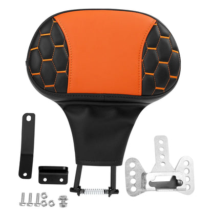 Backrest Pad - Black Orange for Touring Harley Electra Glide 2014-2023
