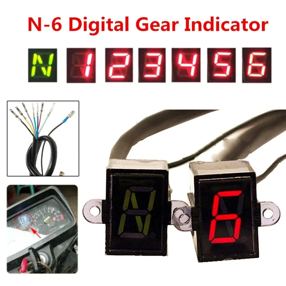 6 Speed Digital Gear Indicator for Motorcycle (N-6)