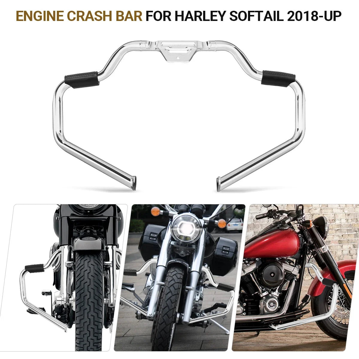 Chrome Engine Guard Crash Bar for Harley Softail Fat Boy (2018–2024)