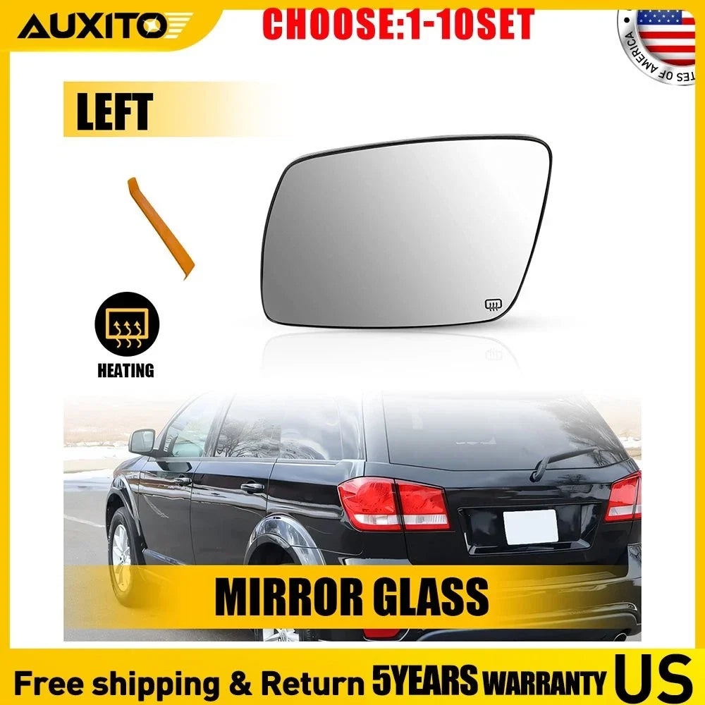 Left Driver Side Heated Mirror Glass for Dodge Journey (2009–2020)