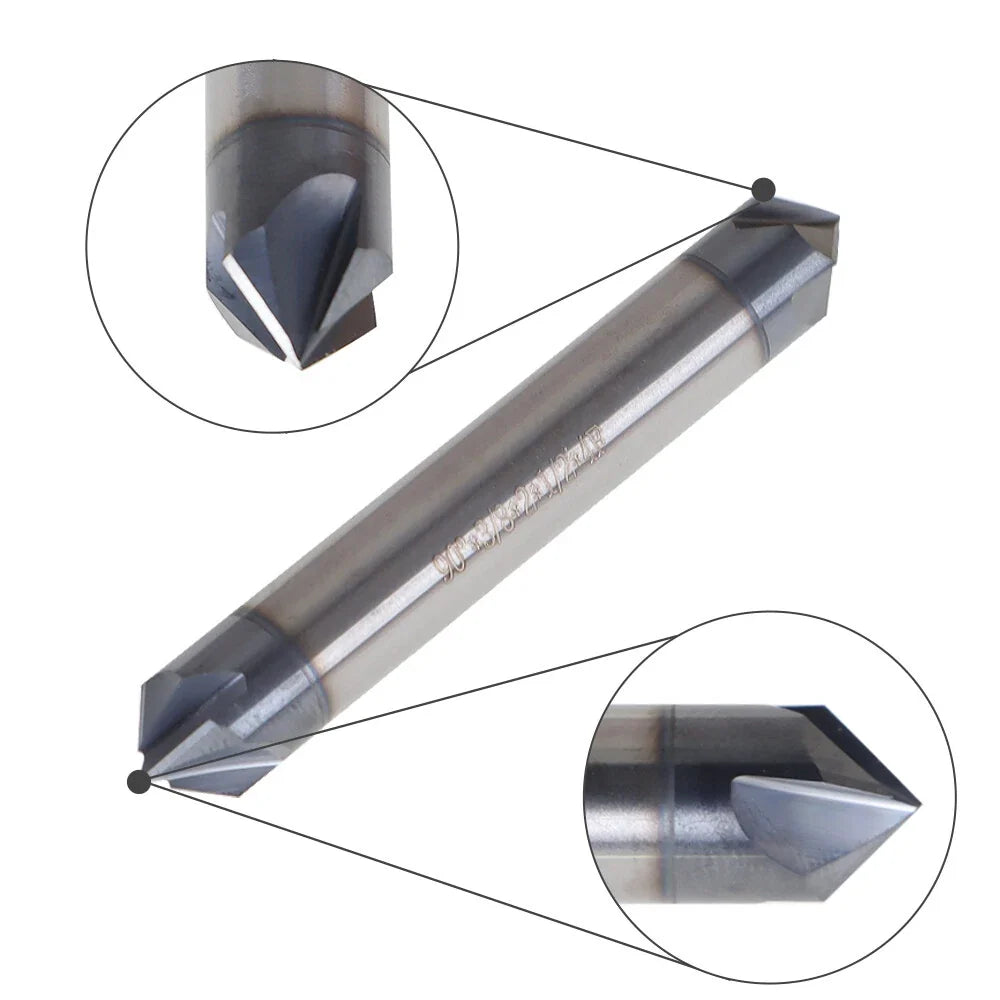 Carbide Chamfer Mill 3/8" Tialn Coated, 4 Flute Design
