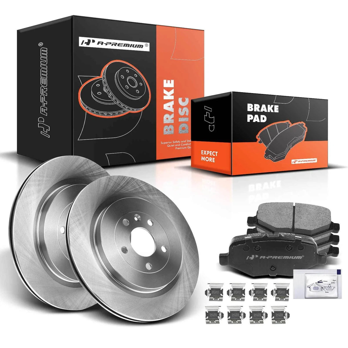 Set of 2 Rear Disc Brake Rotors & Ceramic Pads for Ford Explorer Taurus (2013–2019)