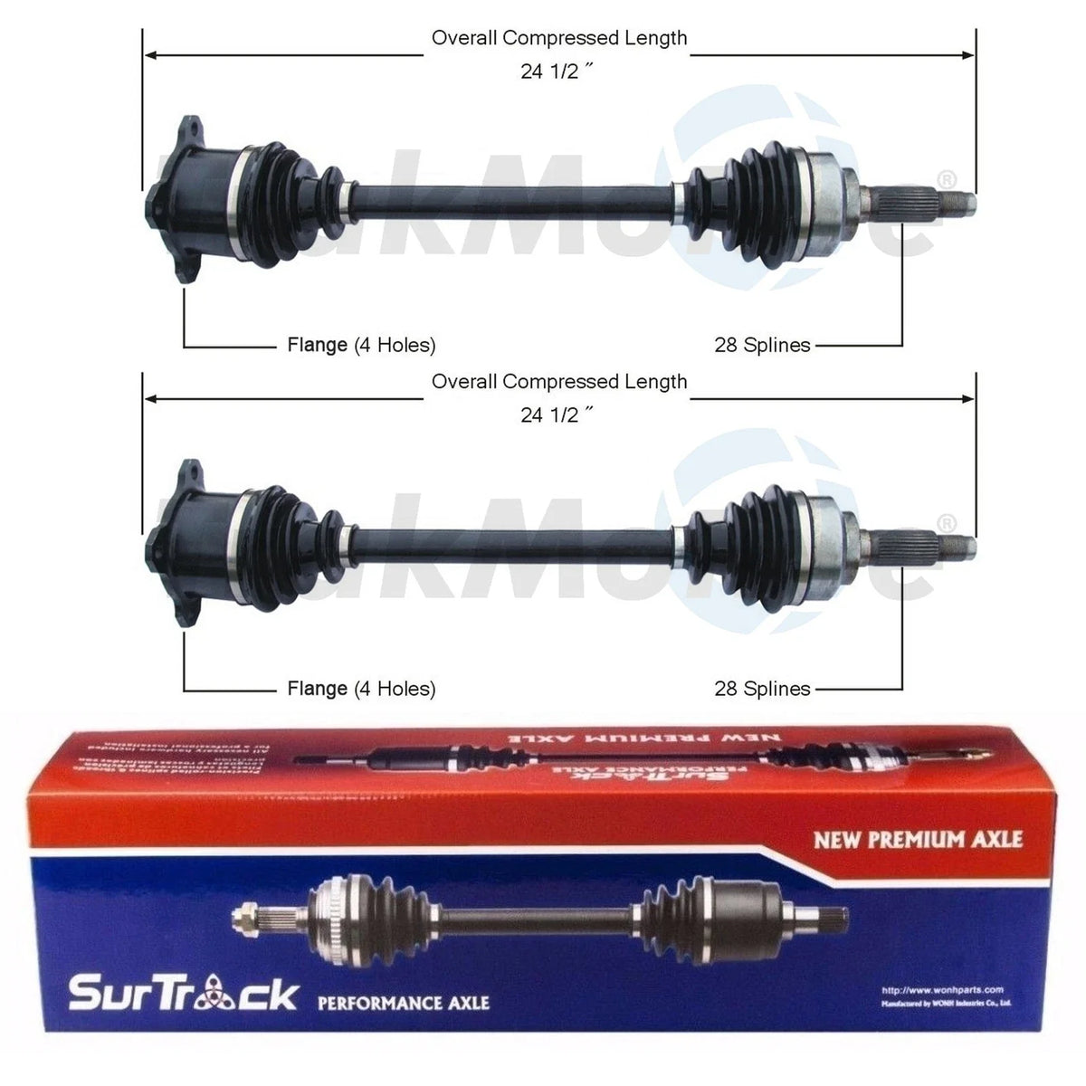 Set of 2 Rear CV Axle Shafts for Mazda RX-7 (1986–1991)