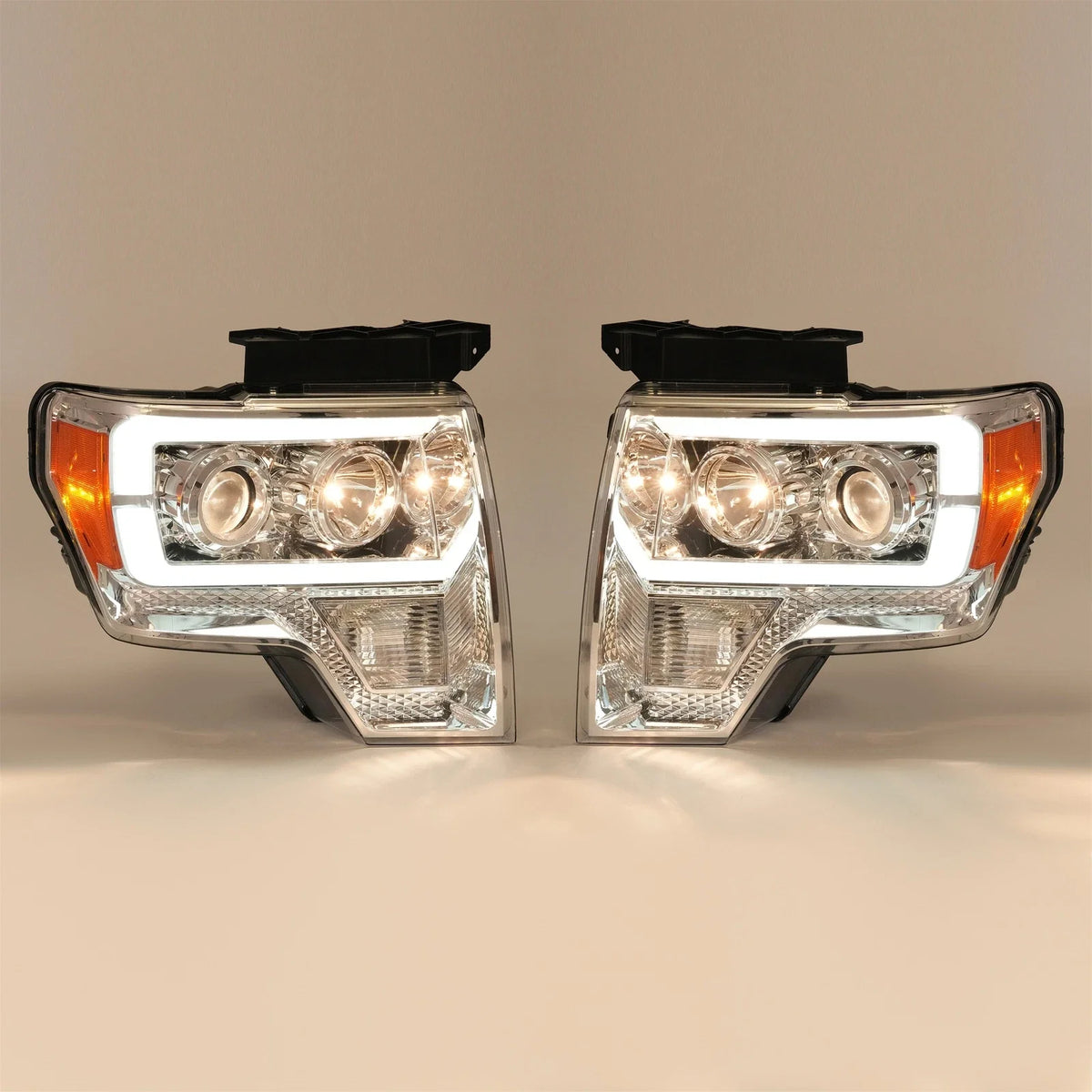 2X Ford F150 Projector LED Tube DRL Headlights (2009–2014)