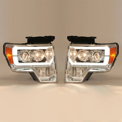 2X Ford F150 Projector LED Tube DRL Headlights (2009–2014)