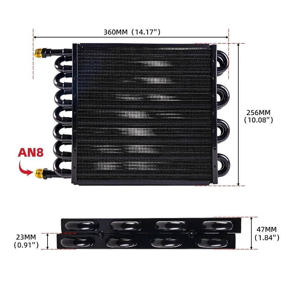 Electra-Cool Tube & Fin Cooler 16" for Pass 15300 - 8AN AN8 Compatible