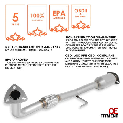 Catalytic Converter Exhaust Flex Pipe for 1997-2001 Toyota Camry/Solara