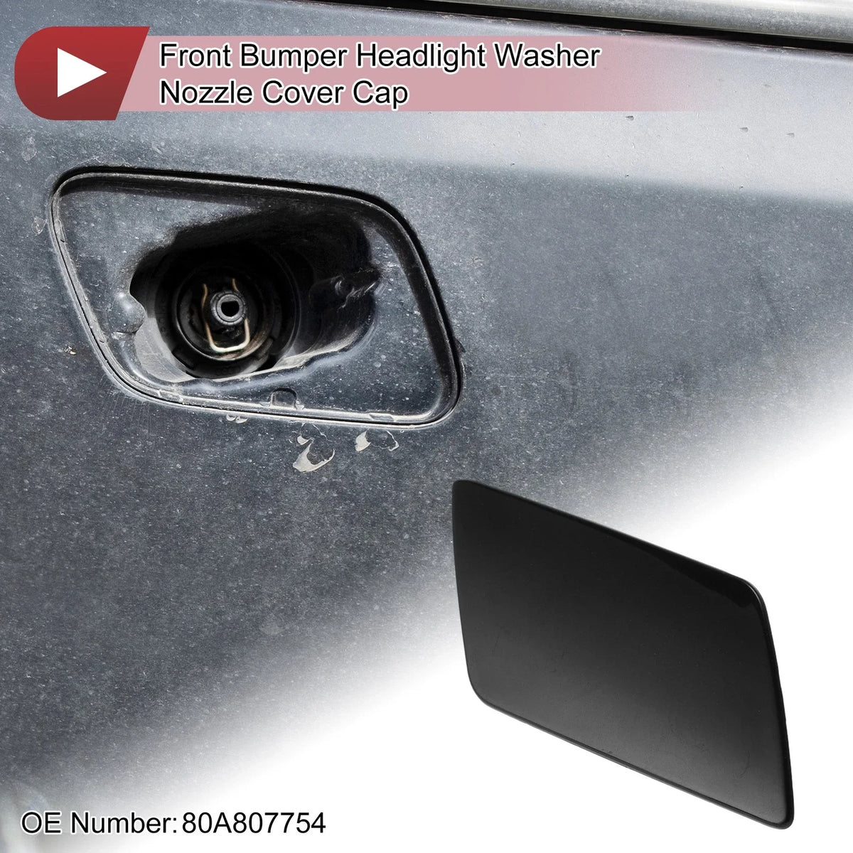 Headlight Washer Nozzle Cover Cap No. 80A807754 for Audi Q5 (2017–2021)