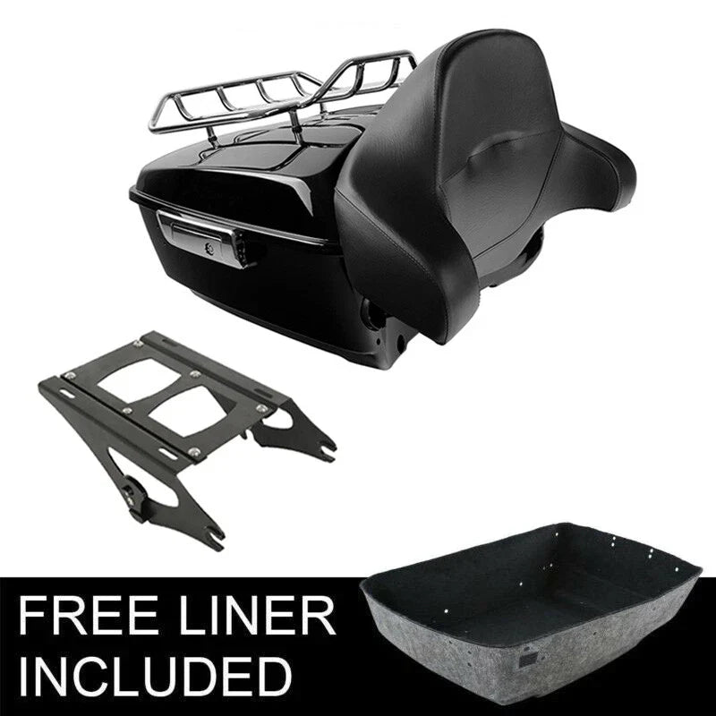 Trunk Mount Rack with Backrest Pad for Harley Road Glide 2014-2026