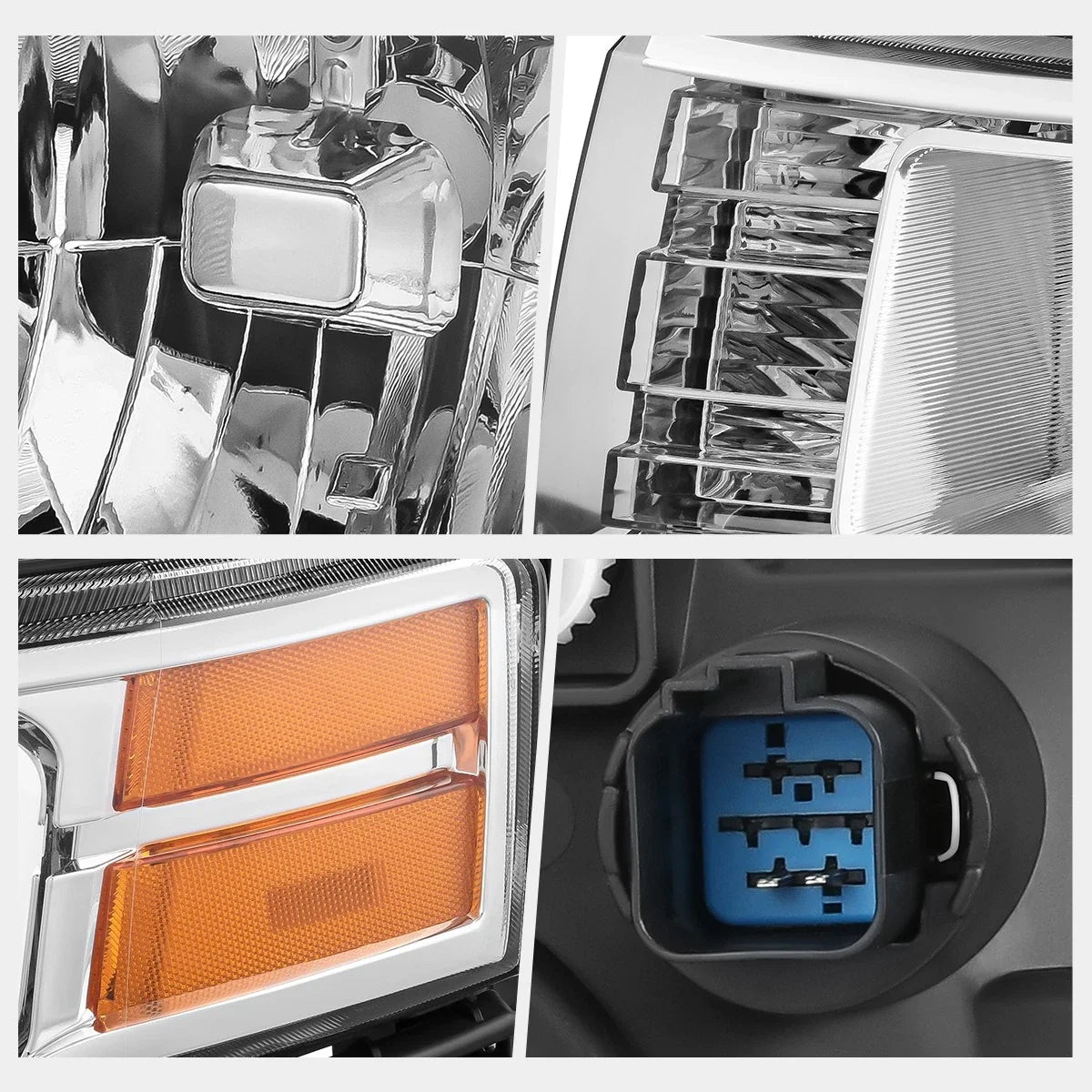 Left Headlight Lamp - Amber Corner, Chrome Finish for Ford Flex 2009-2012