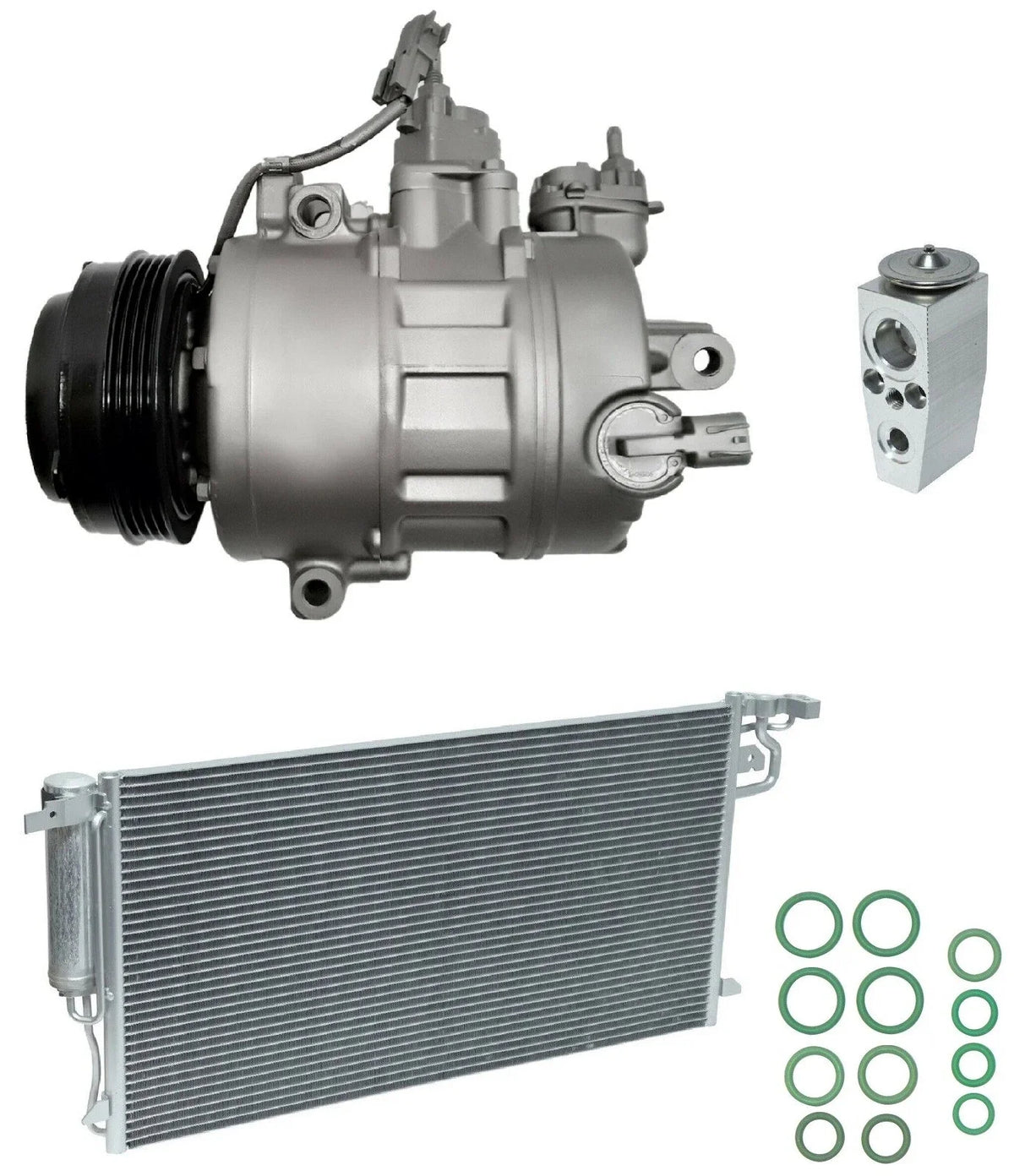 AC Compressor Kit with Condenser Replacement for Ford Fusion 2.5L (2017–2017)