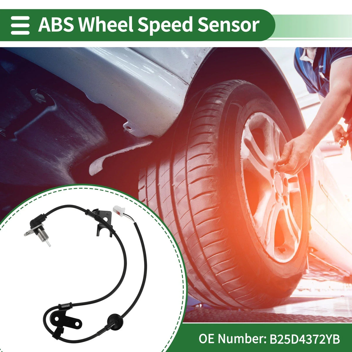 ABS Wheel Speed Sensor for Mazda 323 S (1998–2004) No.B25D4372YB