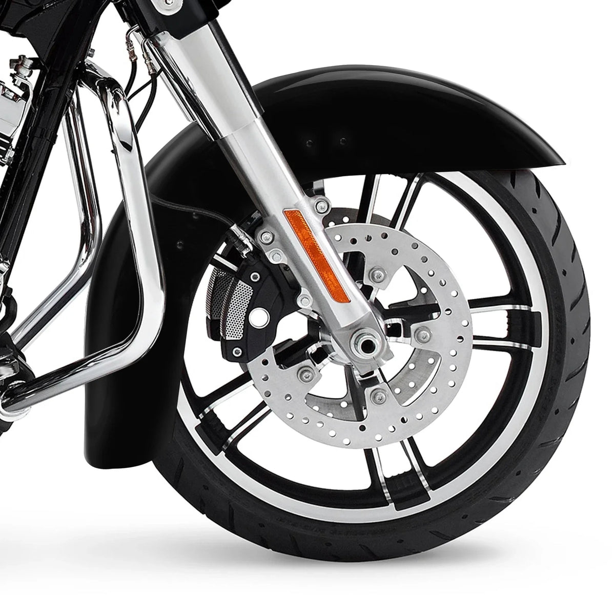 Vivid Black Front Fender for Touring Harley FLHX FLTR (2014-2024)