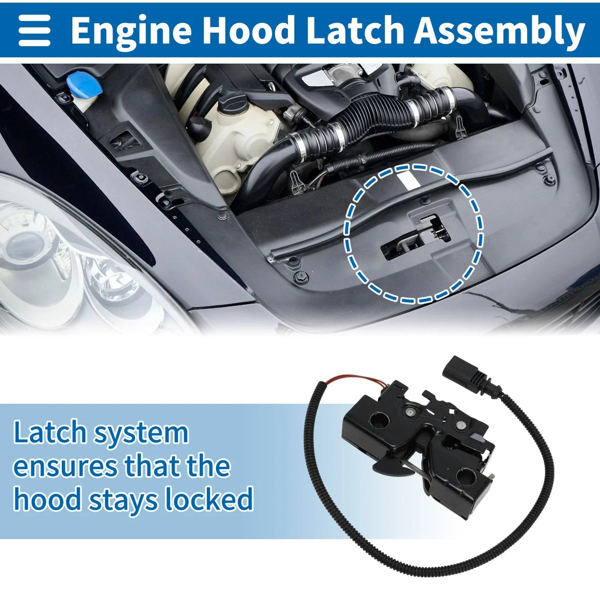 Hood Latch Assembly for Volkswagen Jetta (2011–2018) No. 5C7823509B