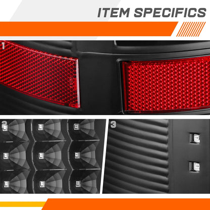 2X Black LED Tail Lights for GMC Sierra (2007-2014)