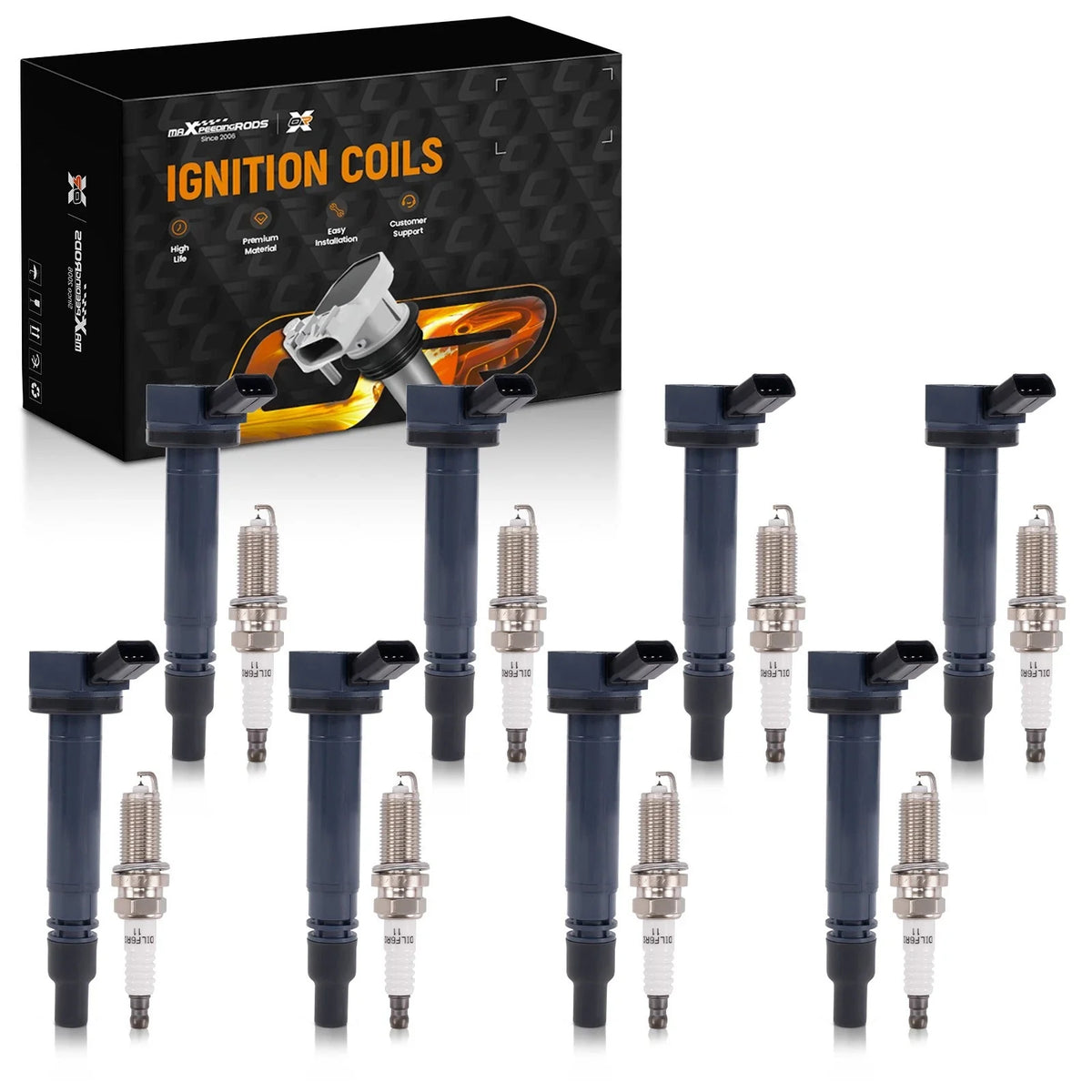 8x Ignition Coil + 8x Spark Plug for Lexus GX460 LX570 (2008–2020) 90919-02256