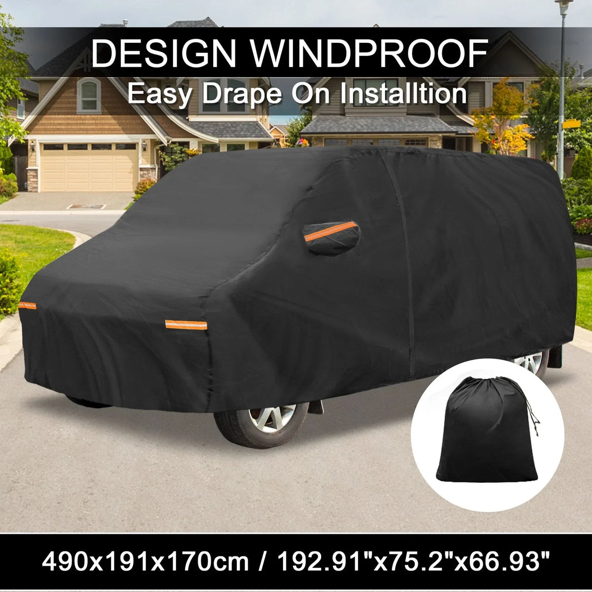 Car Cover with Left Side Door Zipper for Ford E-Series 