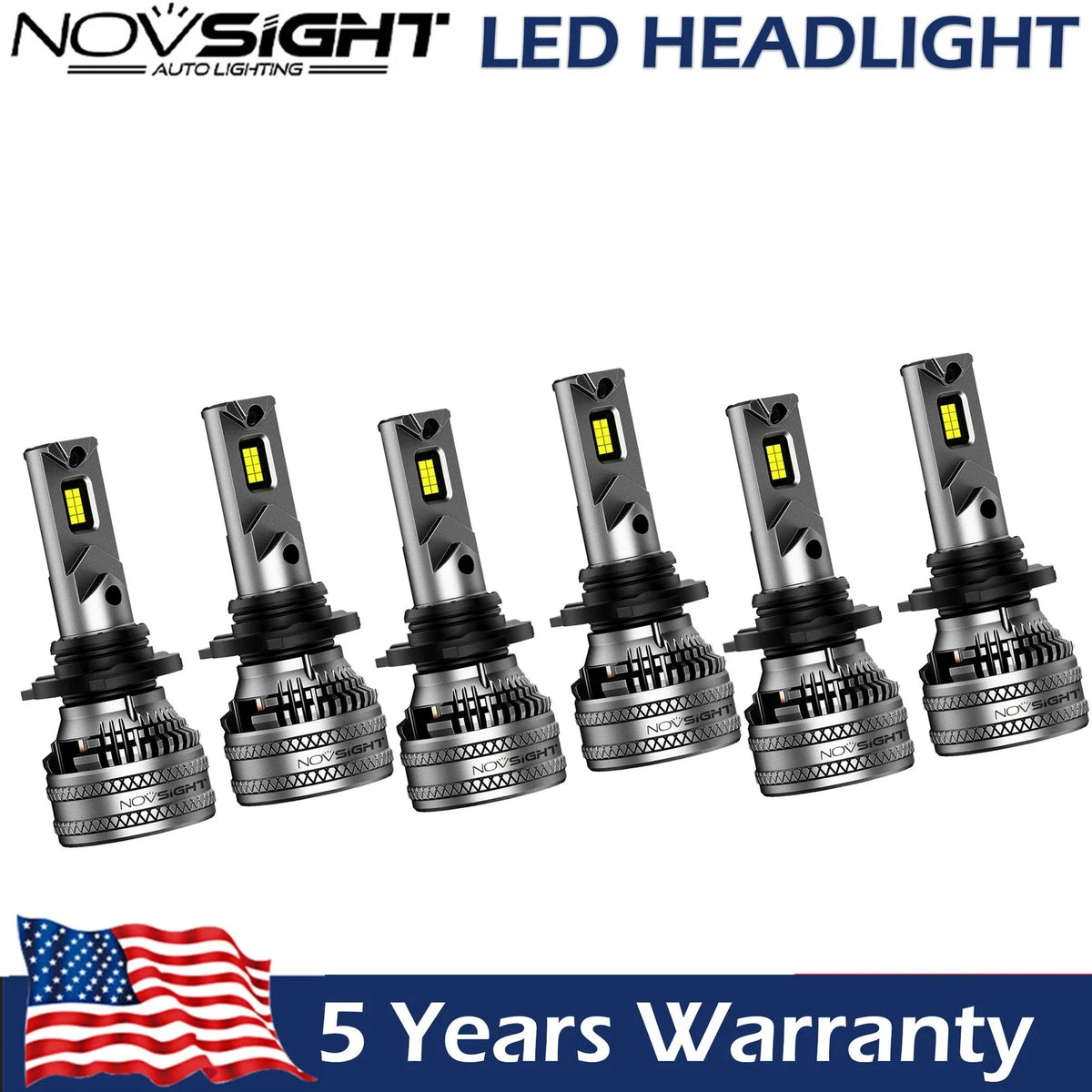 Set of 6 H11 LED Headlight Conversion Bulbs for Toyota Hilux N70 05-15