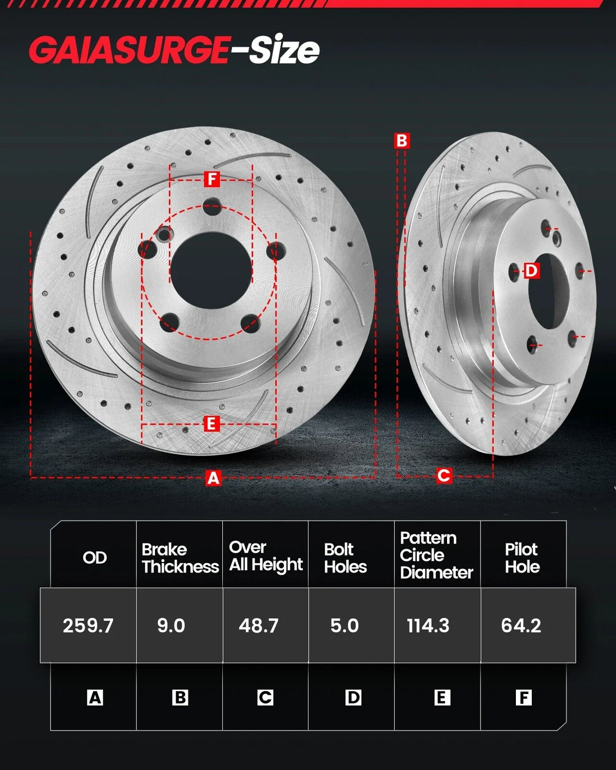 Front Rear Drilled Rotors Brake Pads for Honda Accord (2003–2007)
