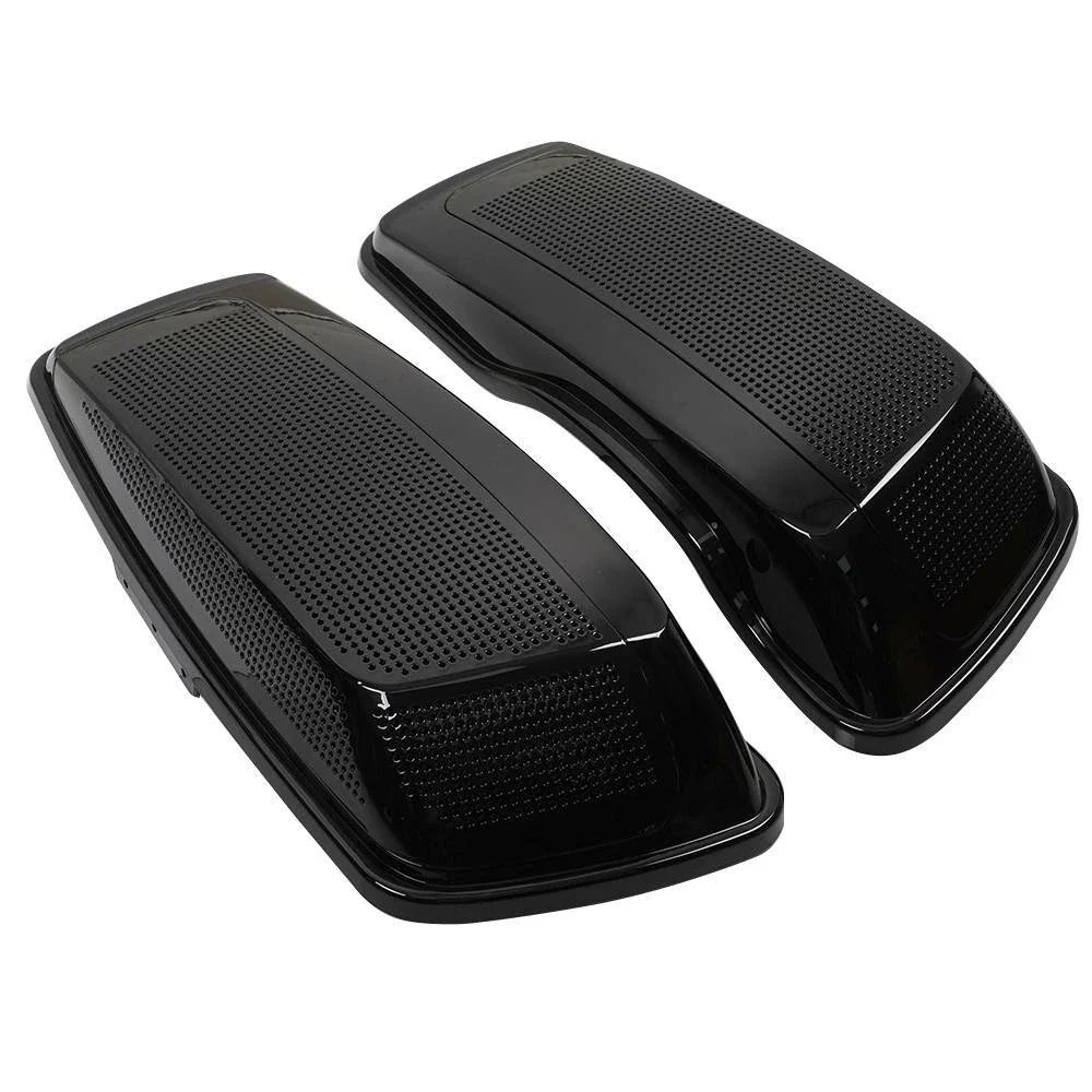 Dual 6x9" Speaker Saddlebag Lids for Harley Touring 2014-2022 - Vivid Black