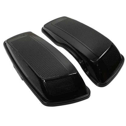 Dual 6x9" Speaker Saddlebag Lids for Harley Touring 2014-2022 - Vivid Black