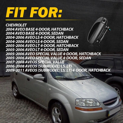 Set of 4 Exterior Door Handles for Chevrolet Aveo (2004–2011)