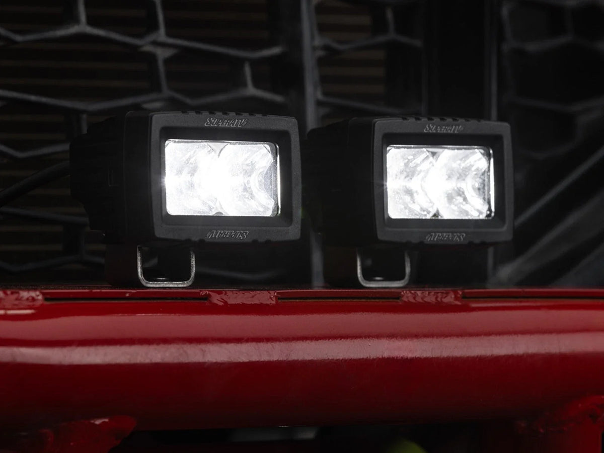 SuperATV 2X LED Cube Lights (1.75" Bracket, 3"x1.5" Size)